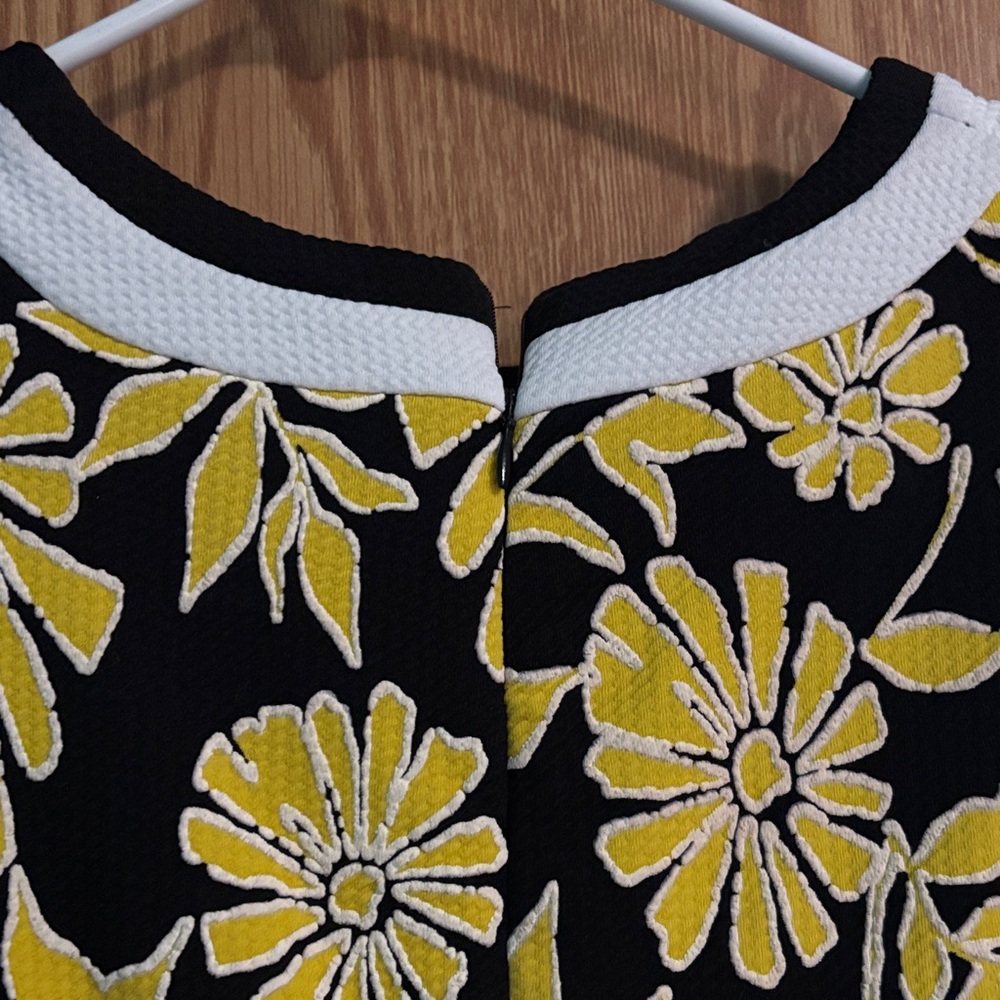 Shelby & Palmer Yellow and Black Floral Midi Dress - Picture 2 of 3